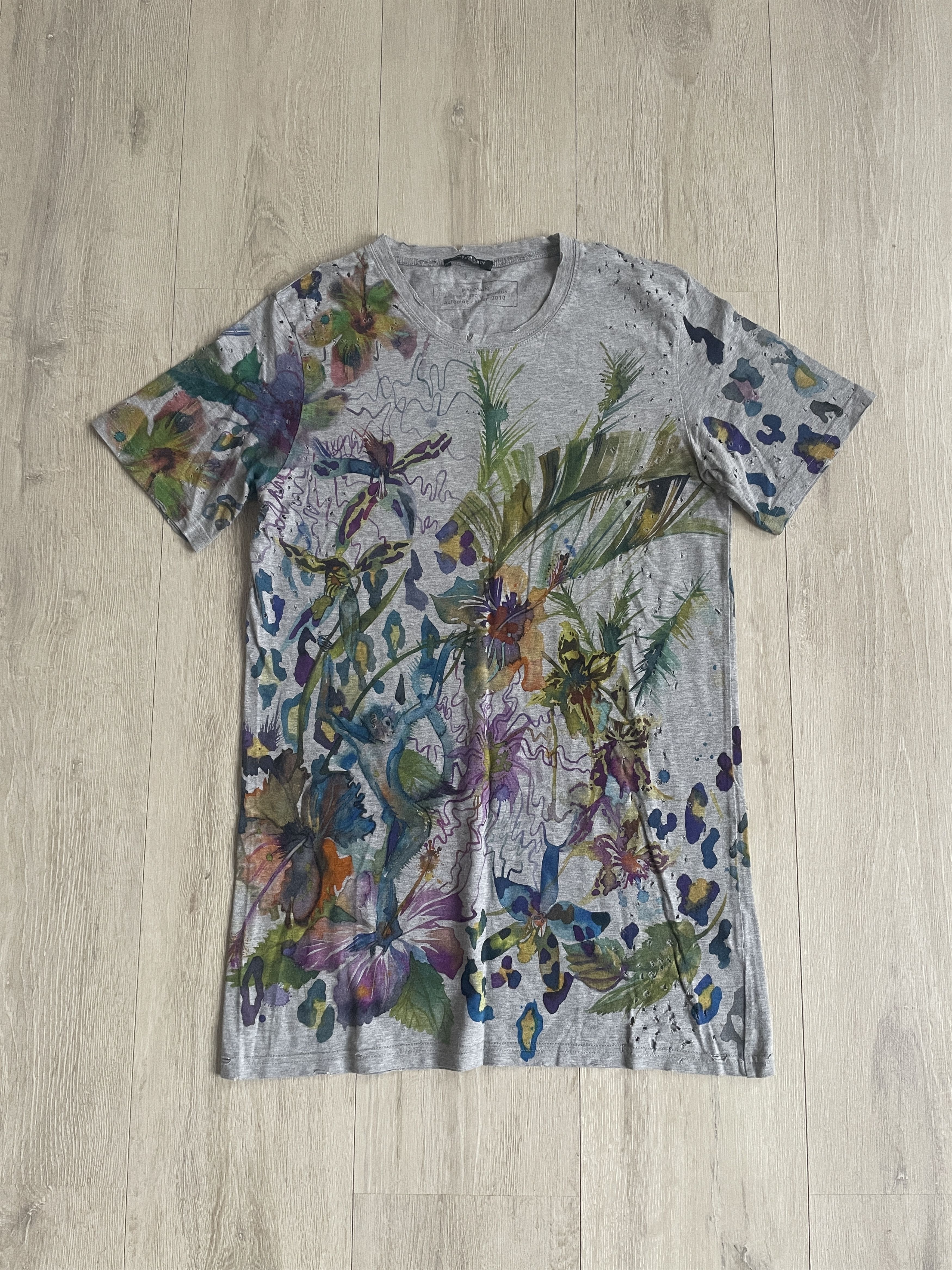 Balmain 10ss shotgun Decarnin tシャツ Balmain Balmain By Decarnin SS10 Shotgun Heavily Distressed T