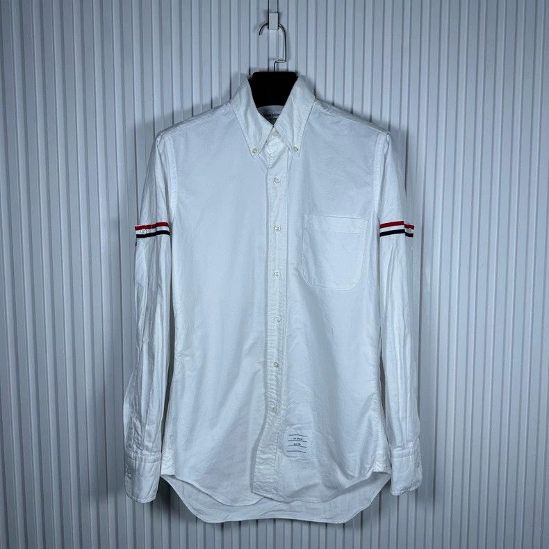 Thom Browne Thom Browne White striped double-sleeve color shirt Size US S / EU 44-46 / 1 - 1 Thumbnail