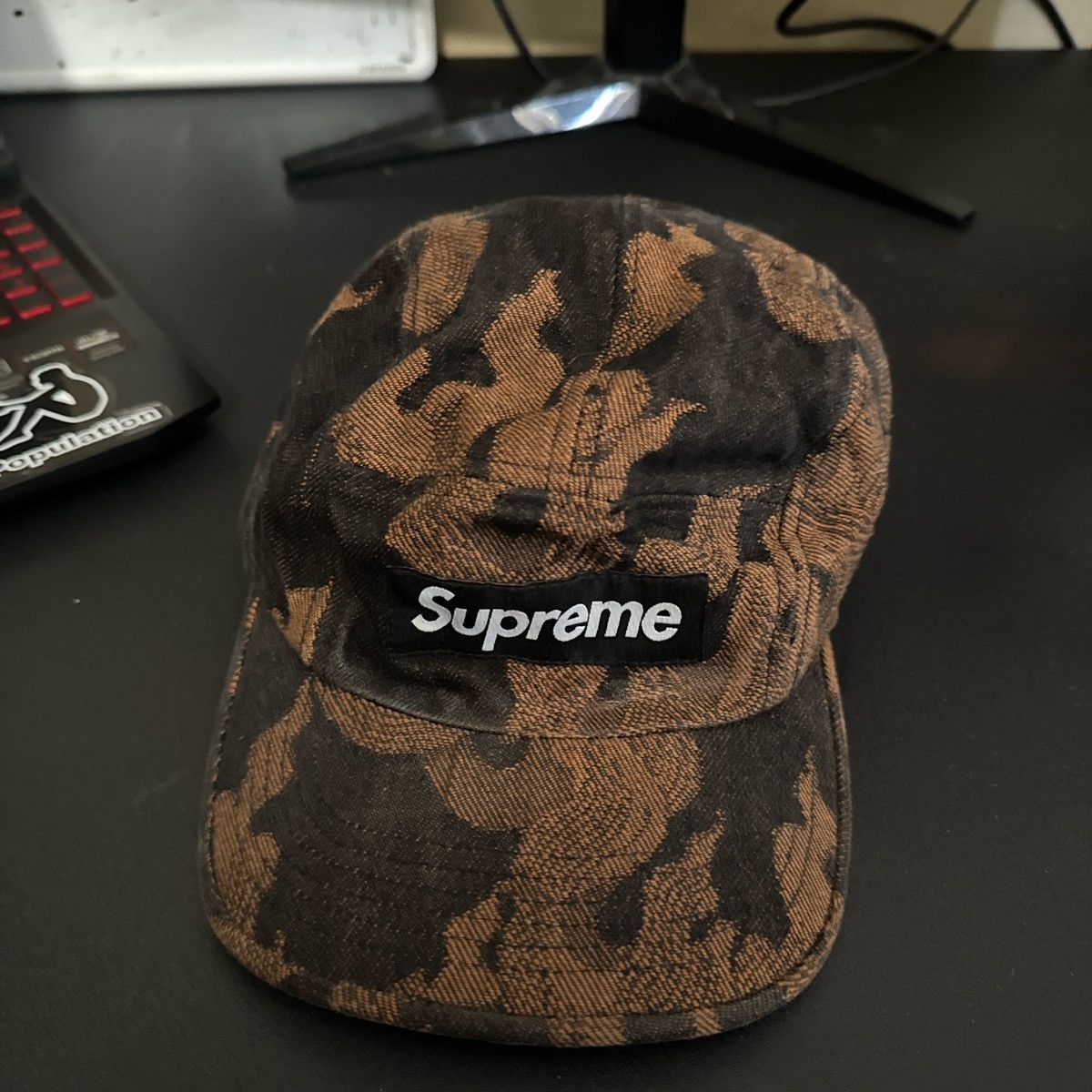 Supreme Supreme Flames Jacquard Denim Camp Cap Size ONE SIZE - 1 Thumbnail