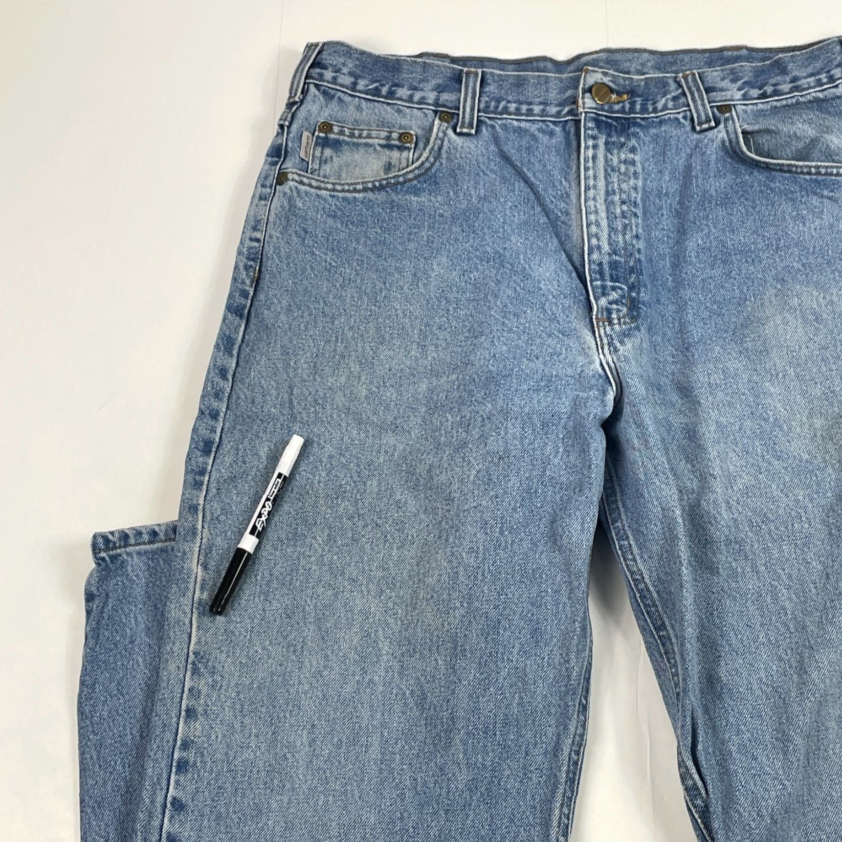 Carhartt Carhartt Jeans Mens 38 x 34 Blue Relaxed Straight Medium Wash Workwear Denim Boys Prime B17 Size US 38 / EU 54 - 2 Thumbnail