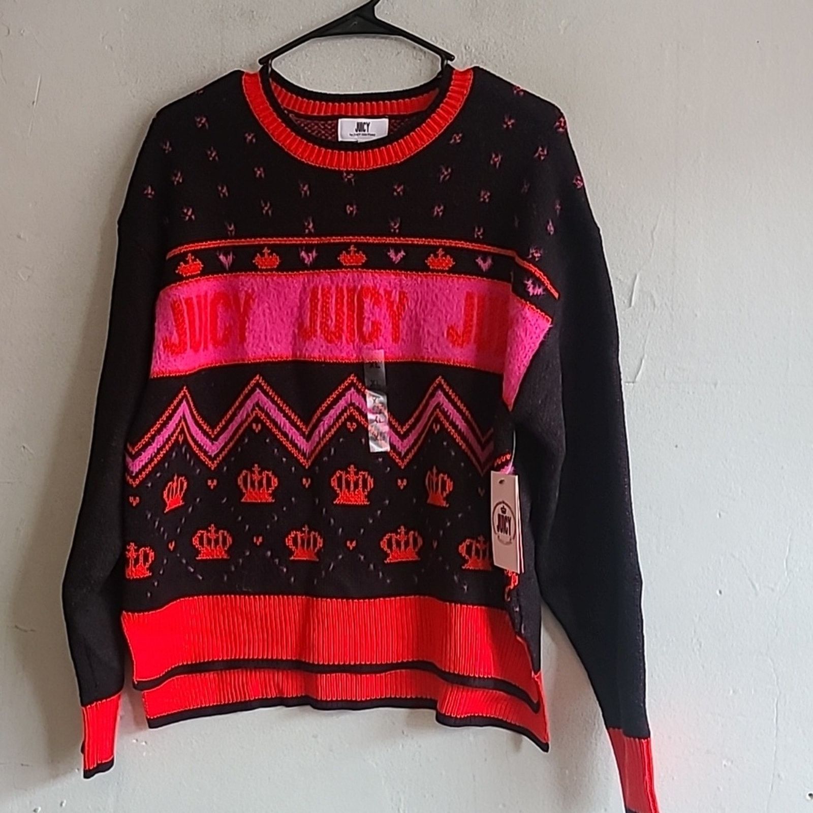 Juicy Couture NEW women's XL Juicy Couture black plush sweater Size XL / US 12-14 / IT 48-50 - 1 Thumbnail