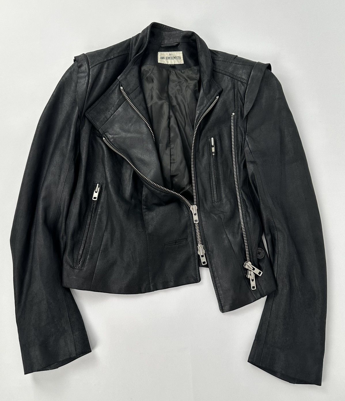 Ann Demeulemeester Ann Demeulemeester Asymmetrical Multi-Zipper Biker Leather Size S / US 4 / IT 40 - 2 Thumbnail