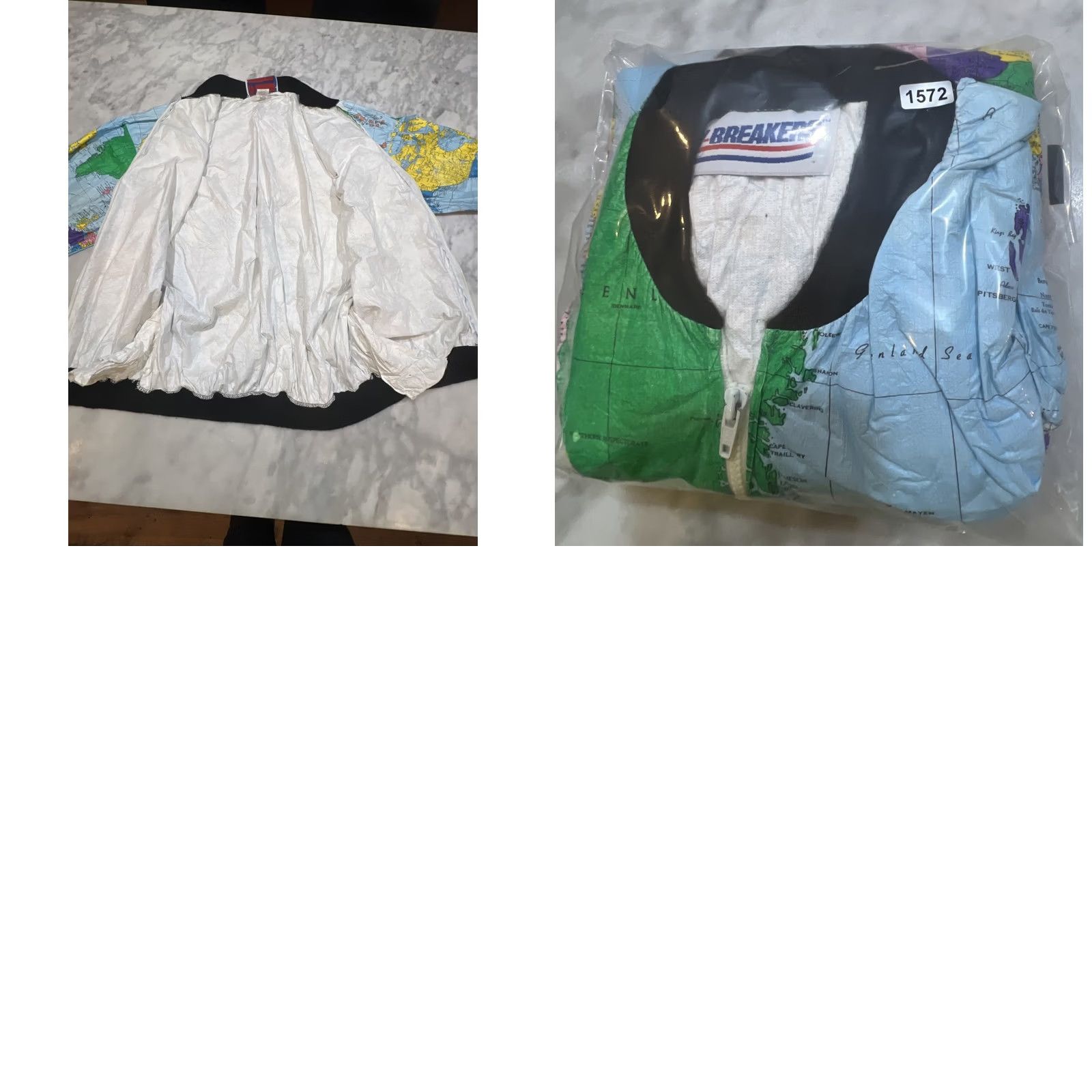 Vintage VTG 80s Ty Breakers Tyvek World Map Windbreaker Medium AllOver Print Kurt Cobain Size US 31 - 11 Thumbnail