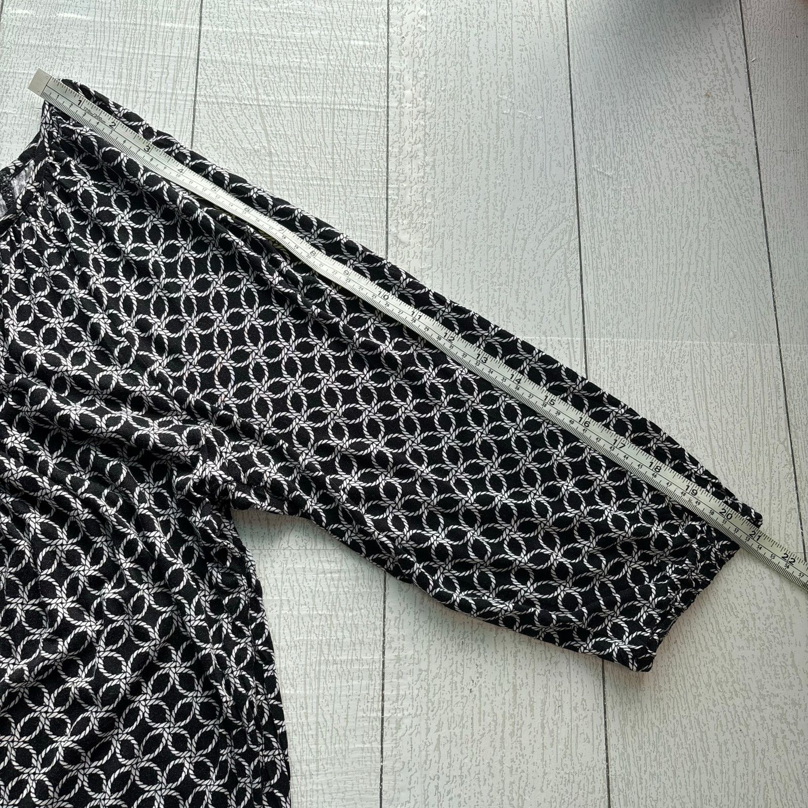 Michael Kors MICHAEL Michael Kors Black Blouse White Rope Design Size 1X Size XXL / US 16-18 / IT 52-54 - 7 Thumbnail