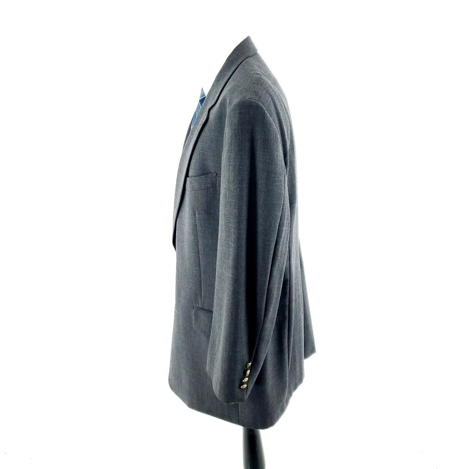 Hart Schaffner Marx Hart Schaffner Marx Comfort Plus Wool 2 Gold Button Blazer 4 Size 46L - 5 Thumbnail
