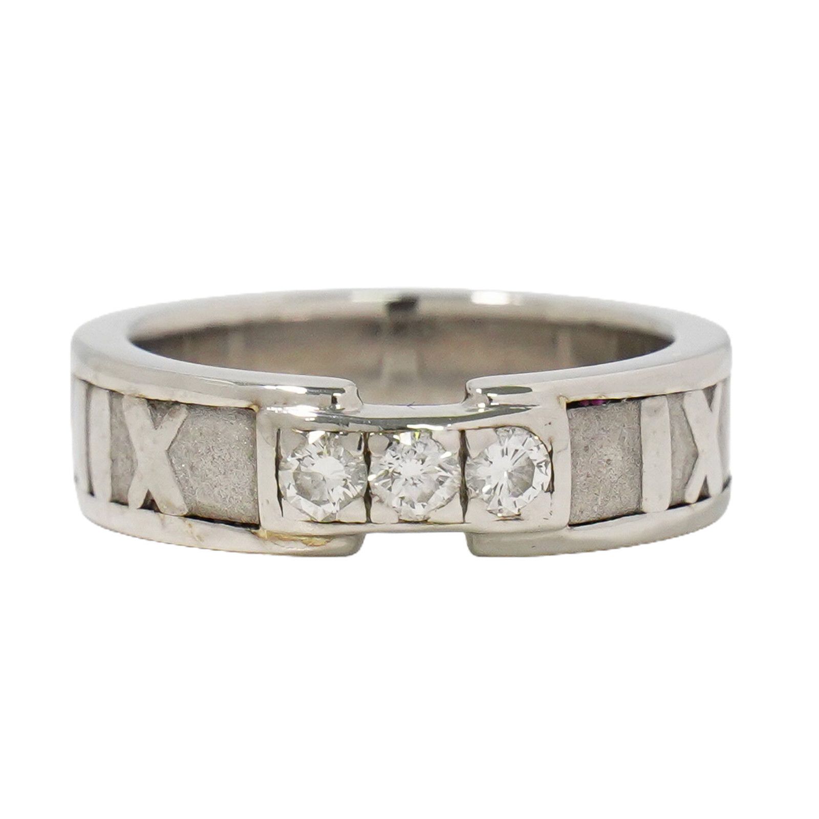 Tiffany & Co. Tiffany & Co. Atlas Band Ring 18K White Gold with Diamonds Size ONE SIZE - 1 Thumbnail