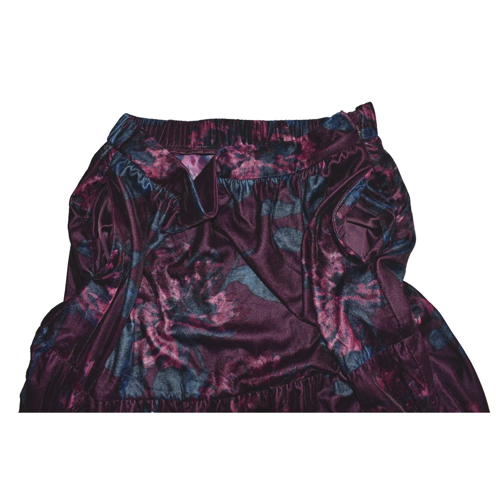 Soft Surroundings SOFT SURROUNDINGS Velour Floral Tiered Maxi Skirt Size M Size 31" - 4 Thumbnail
