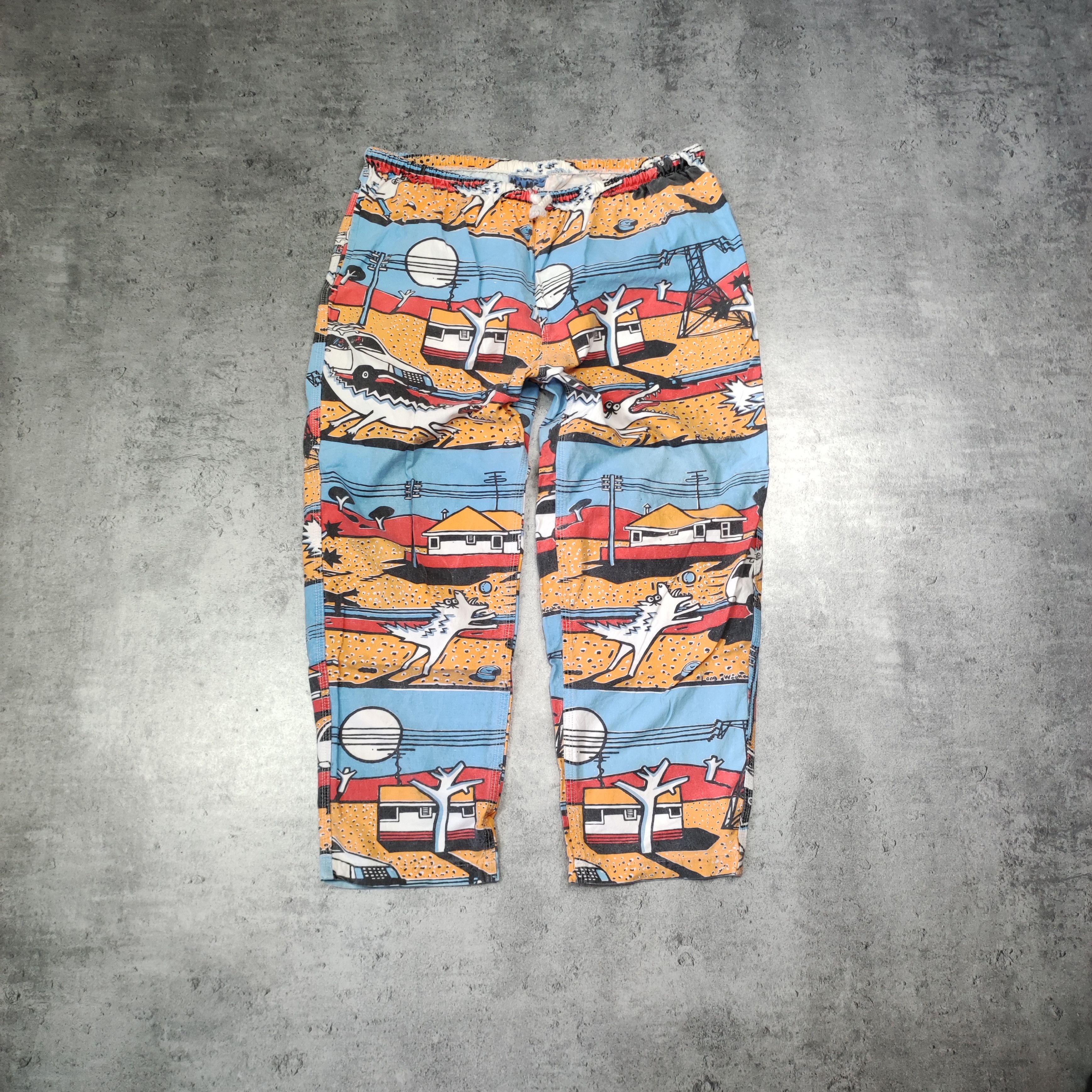 image of 1/1 Vintage Mambo Australia Overprint Crocodile Sweatpants, Men's (Size 34)