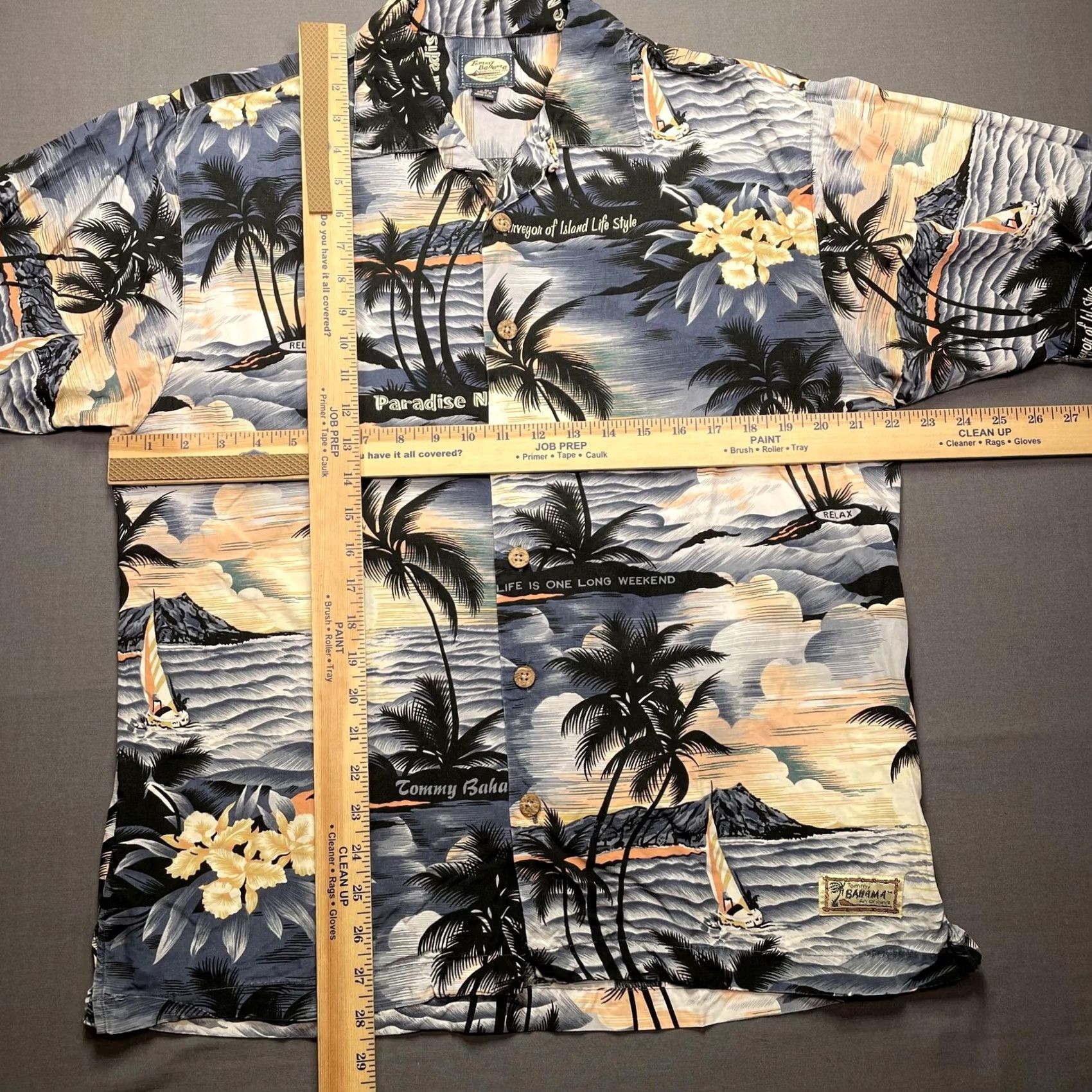 Tommy Bahama Tommy Bahama Shirt Mens Medium Blue Palm Tree Sailboat Hawaiian Aloha Rayon Shirt Beach Resort Casual Mens Size US M / EU 48-50 / 2 - 3 Thumbnail