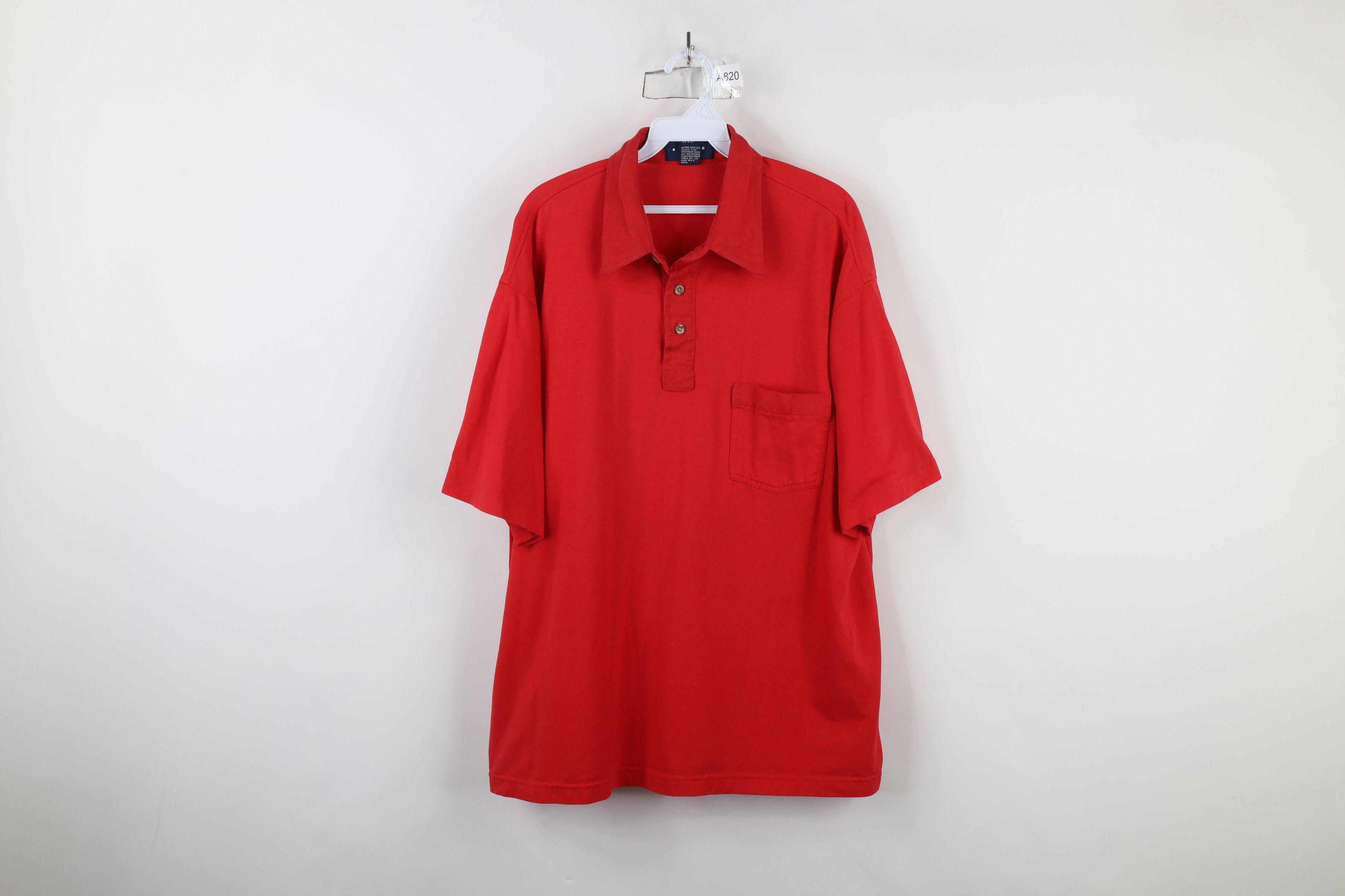 Vintage Vintage 90s Streetwear Blank Knit Collared Polo Shirt Red Size US XL / EU 56 / 4 - 1 Thumbnail