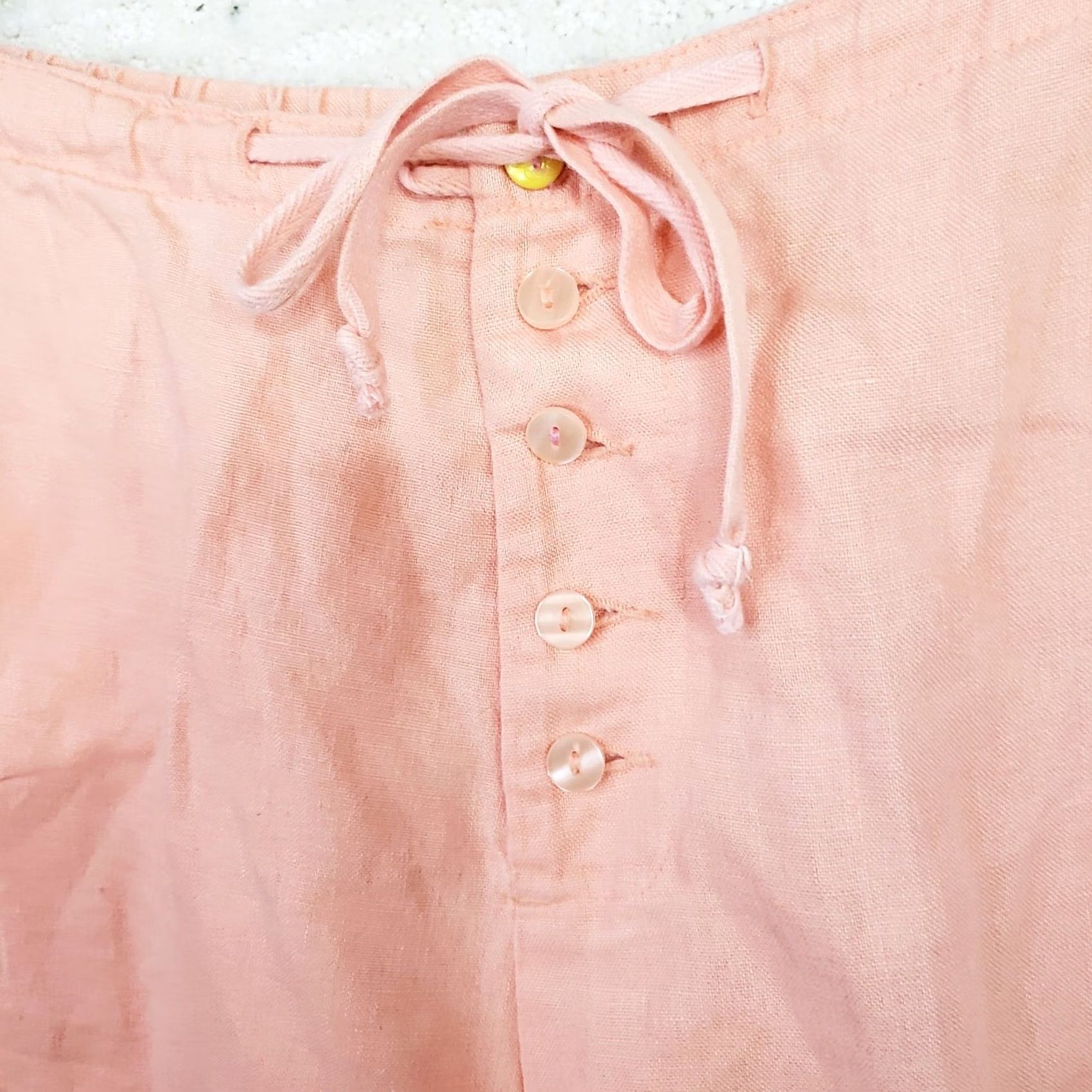 Pinko Chadwicks Of Boston Women's Bermuda Shorts 14 100% Linen Pink Drawstring, Regular, Pink, Women Size 36" / US 14 / IT 50 - 4 Thumbnail