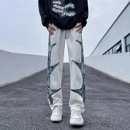 VIBE Street retro contrast color patchwork embroidered pants Size US 30 / EU 46 - 7 Thumbnail