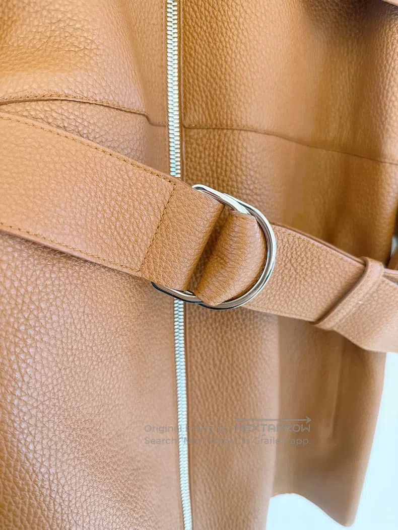 Other Hermes Gold Brown Leather Two-Piece Set Deer Skin Jacket D Size XXS / US 00 / IT 34 - 6 Thumbnail