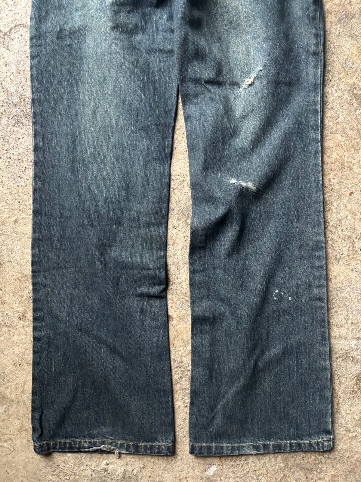 Japanese Brand 2000s Alphalee Japan Hybrid Distressed Double Waist Jeans Size US 31 - 10 Thumbnail