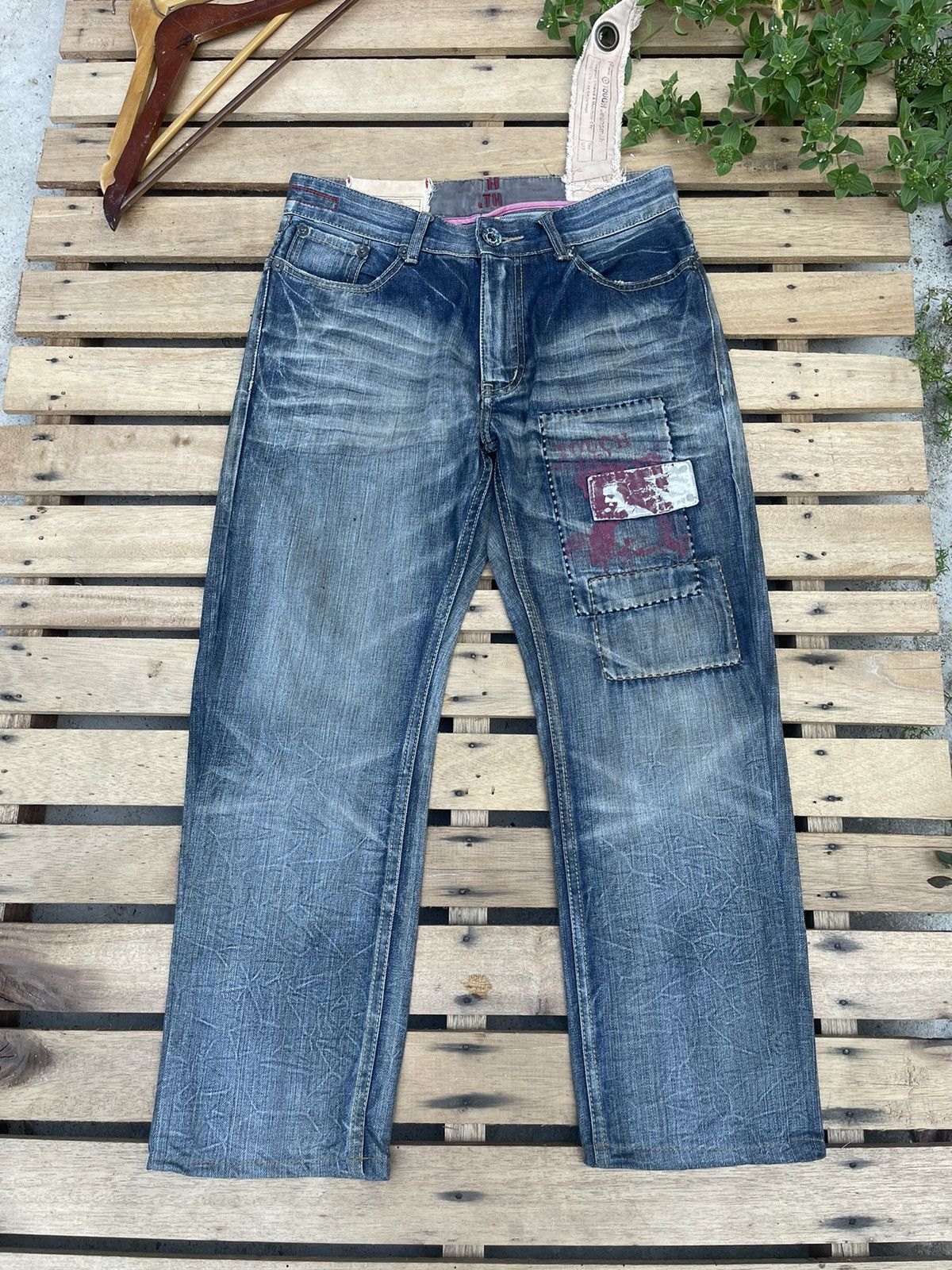 Vintage 90s Vintage Tough Jeansmith Denim Jeans Distressed patchwork Size US 32 / EU 48 - 1 Thumbnail
