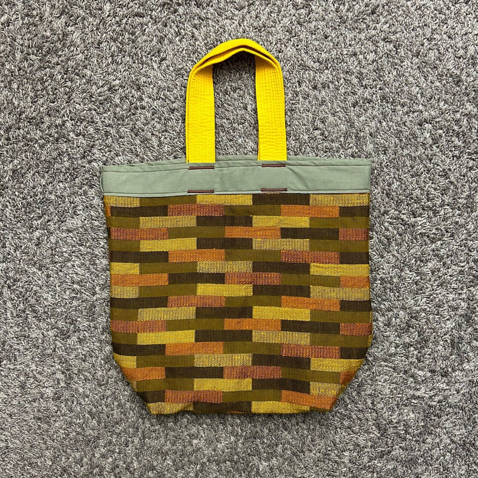 Handmade Handmade Geometric Tapestry Bag Small Tote Grocery Reusable Size ONE SIZE - 9 Thumbnail