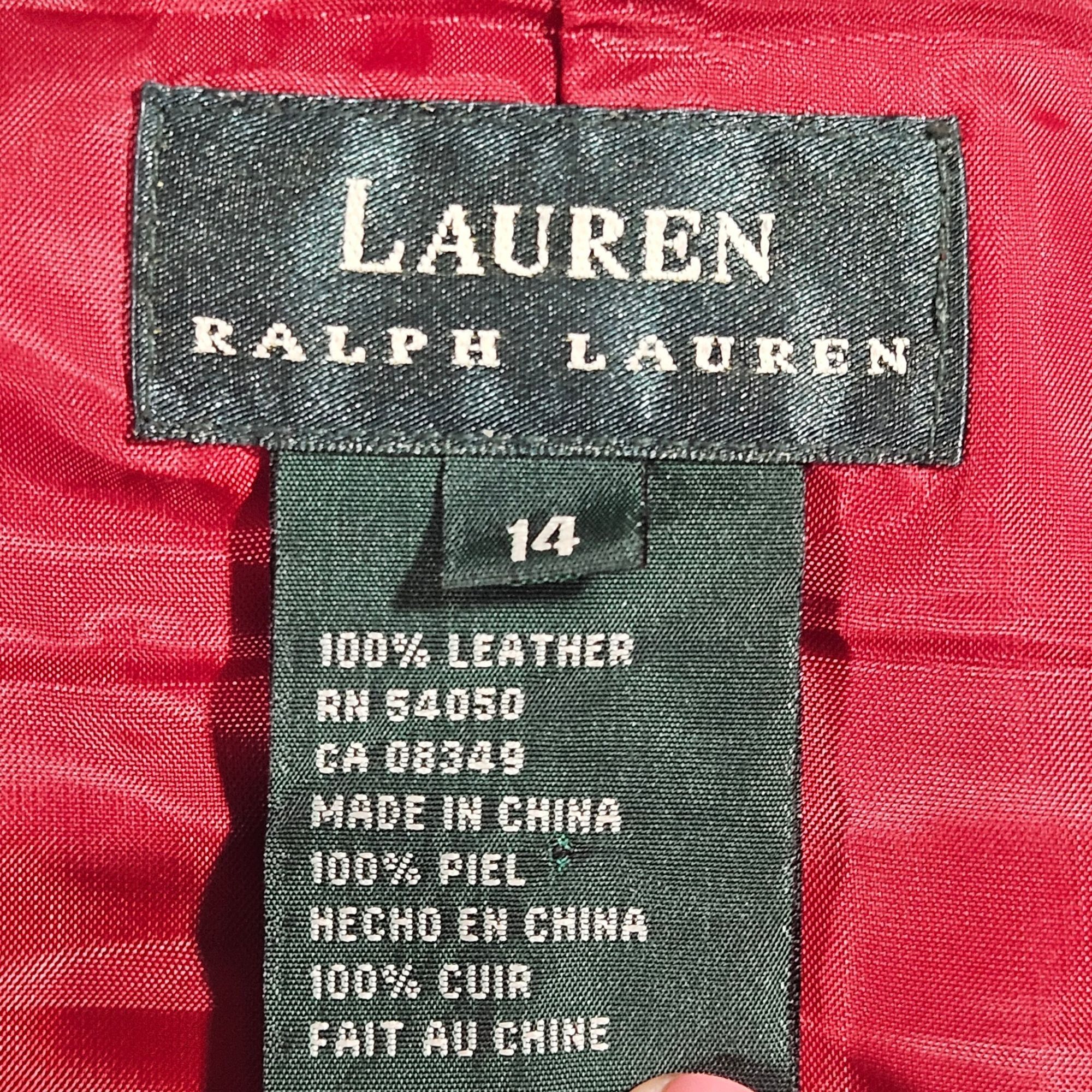 Lauren Ralph Lauren Lauren Ralph Lauren Women’s Red Leather Skirt 14 Y2K Quiet L Size 36" / US 14 / IT 50 - 3 Thumbnail
