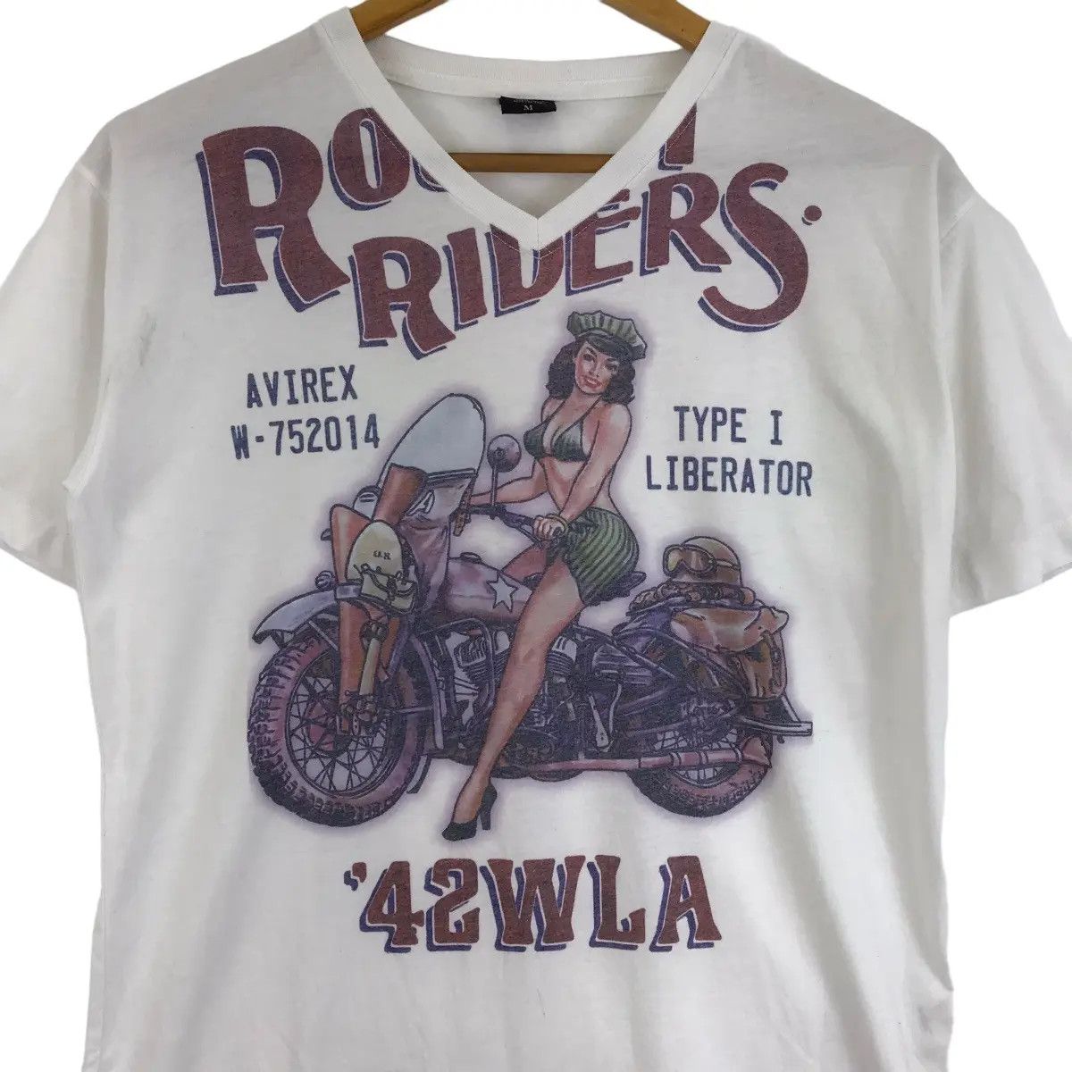 Avirex Vtg AVIREX USA 42WLA Type 1 Liberator Road Riders Tee Shirt Size US M / EU 48-50 / 2 - 3 Thumbnail