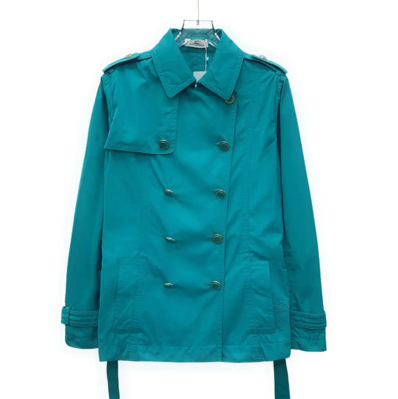 Versace Aqua Polyester Women's Trench Coat 0089