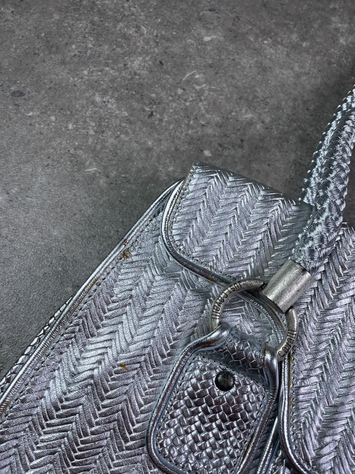 Roberto Cavalli × Vintage Vintage Y2K Avant Garde Just Cavalli Metallic Leather Bag Size ONE SIZE - 8 Thumbnail