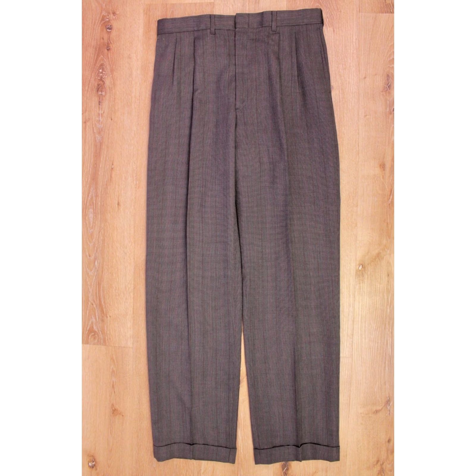 Doublet VINTAGE Kuppenheimer Suit 2 PC Double Breasted Grey Red Pinstripe Mens Sz M 1980s Wool Size 40R - 7 Thumbnail