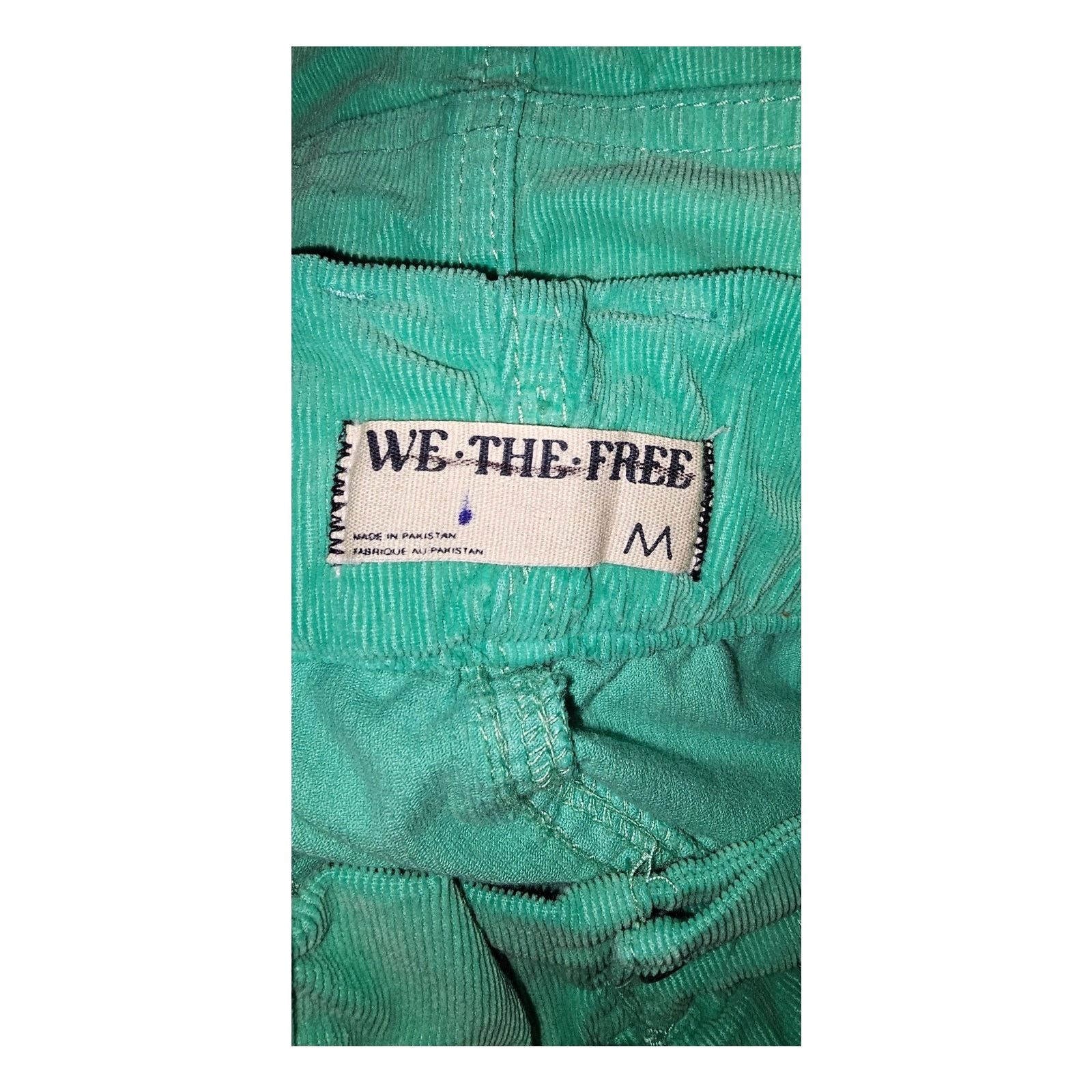 Free People New Angelo Pull-On Corduroy Jeans $148 MEDIUM Green Slouchy Size 32" / US 10 / IT 46 - 4 Thumbnail