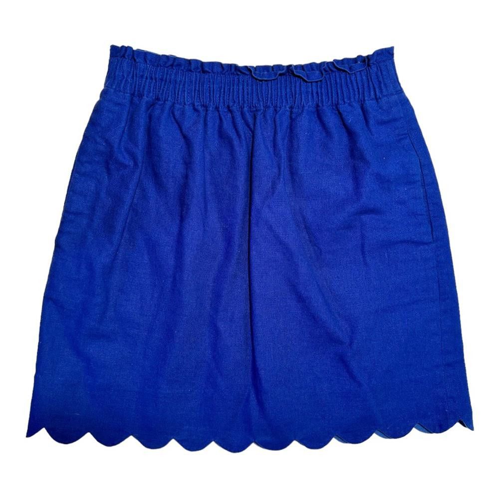 J.Crew J. Crew l Royal Blue Linen Scallop Skirt Size 0 Size 25" / US 0 / IT 36 - 2 Thumbnail
