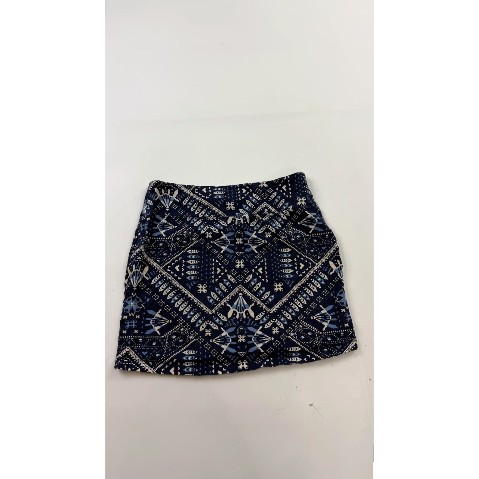 Patagonia Patagonia Skirt Womens XS Blue Aztec Geometric Print Knit Mini Casual A-Line Pull On Pockets Size 26" / US 2 / IT 38 - 4 Thumbnail