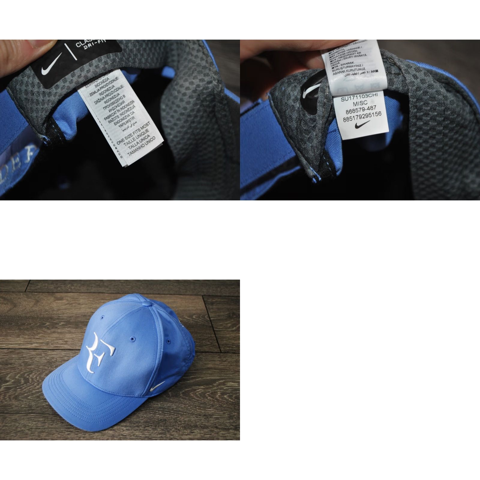 Nike VINTAGE Nike AEROBILL ROGER FEDERER HAT RF TENNIS CAP One Size Polar Classic99 DRI-FIT Mens Cap Polar ice Nike Size ONE SIZE - 8 Thumbnail