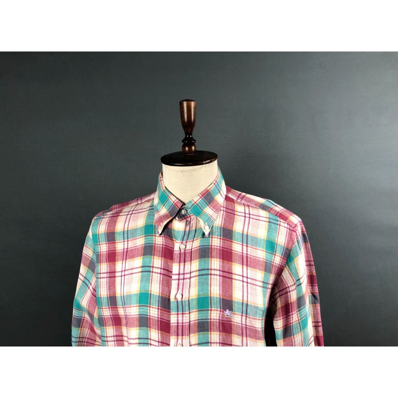 Etro ETRO Men's Long Sleeve Shirt Multicolor Linen Check Size 44 Casual Button-Up Size US XXL / EU 58 / 5 - 5 Thumbnail
