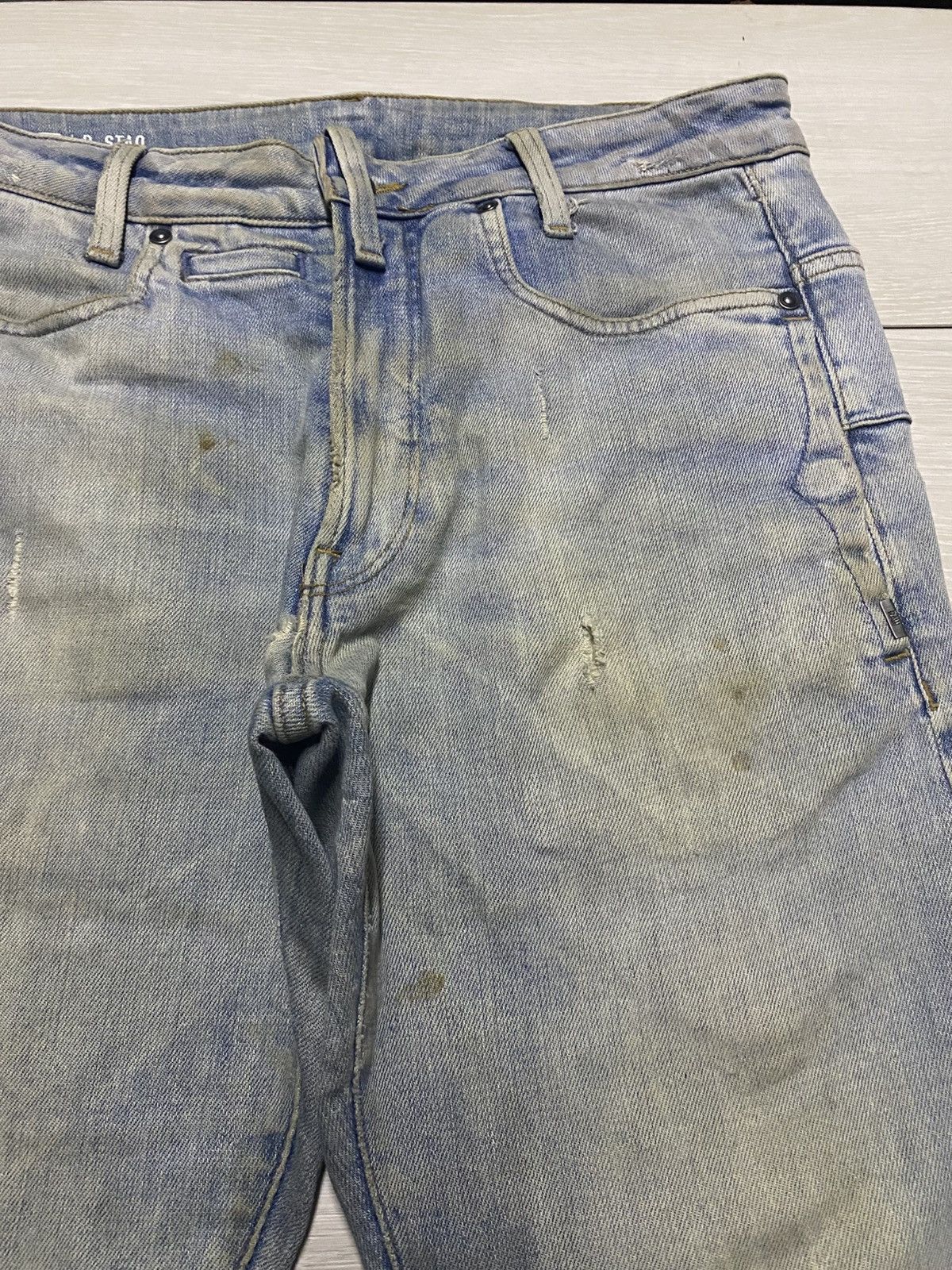 Raw State G Star Raw Multi Pocket Dirty Distressed Skinny Jeans Size US 31 - 10 Thumbnail
