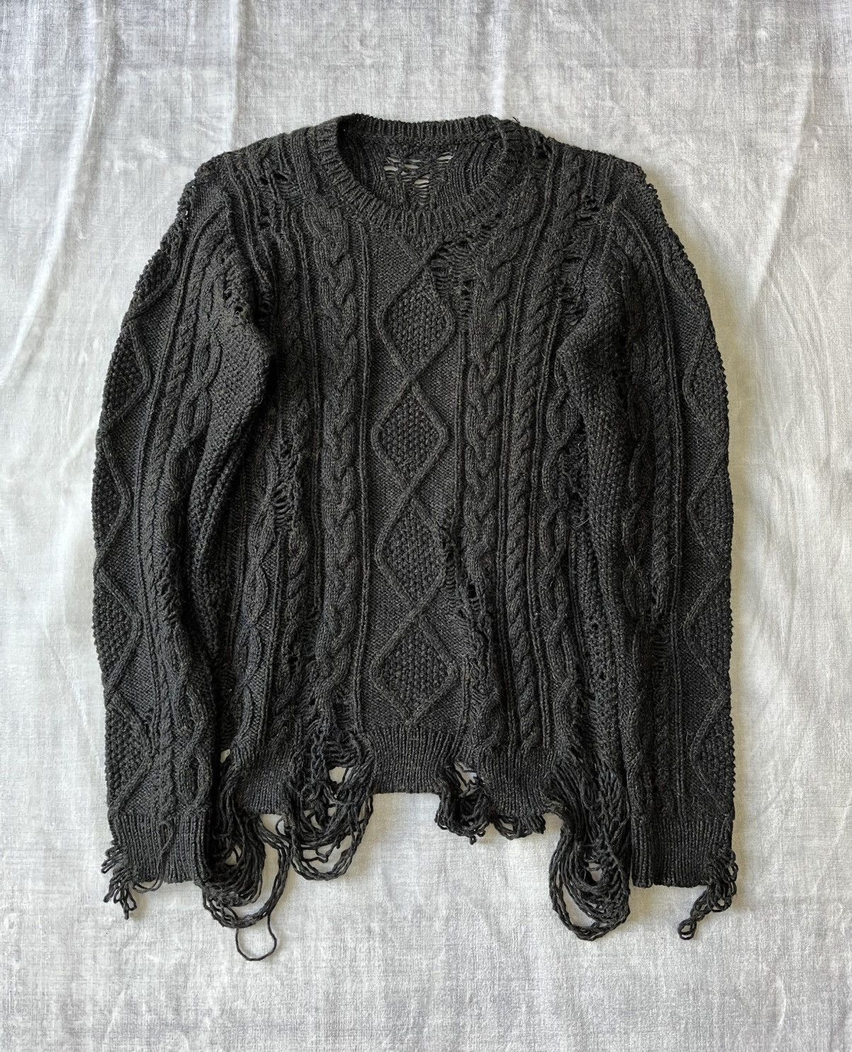 トップス MIHARA YASUHIRO destroy damage knit Maison MIHARA YASUHIRO Miharayasuhiro Destroyed Knit | Grailed
