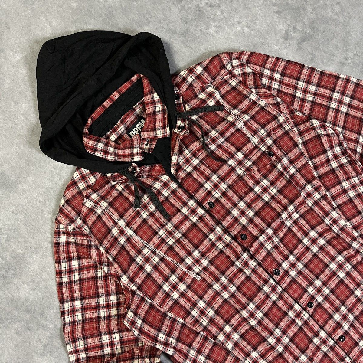 PPFM PPFM Plaid Shirt Hoodie Hybrid Flannel Size US M / EU 48-50 / 2 - 2 Thumbnail