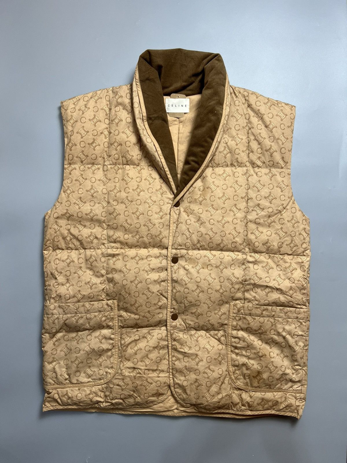 Celine Vintage Celine Monogram Light Puffer Vest Size US L / EU 52-54 / 3 - 1 Thumbnail