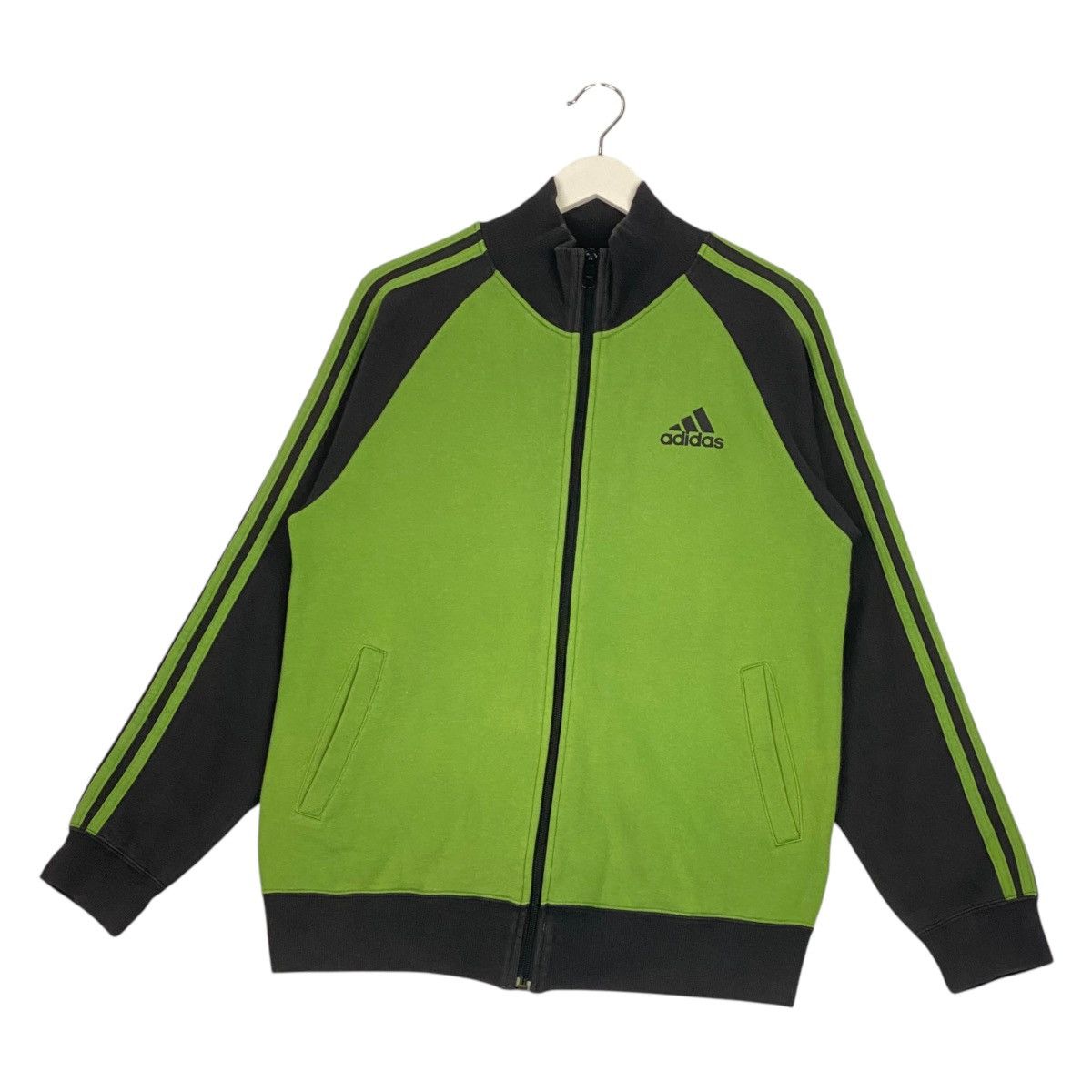Adidas × Vintage Vintage Adidas Full Zip Hoodie Sweater Green/Black Size US L / EU 52-54 / 3 - 2 Thumbnail