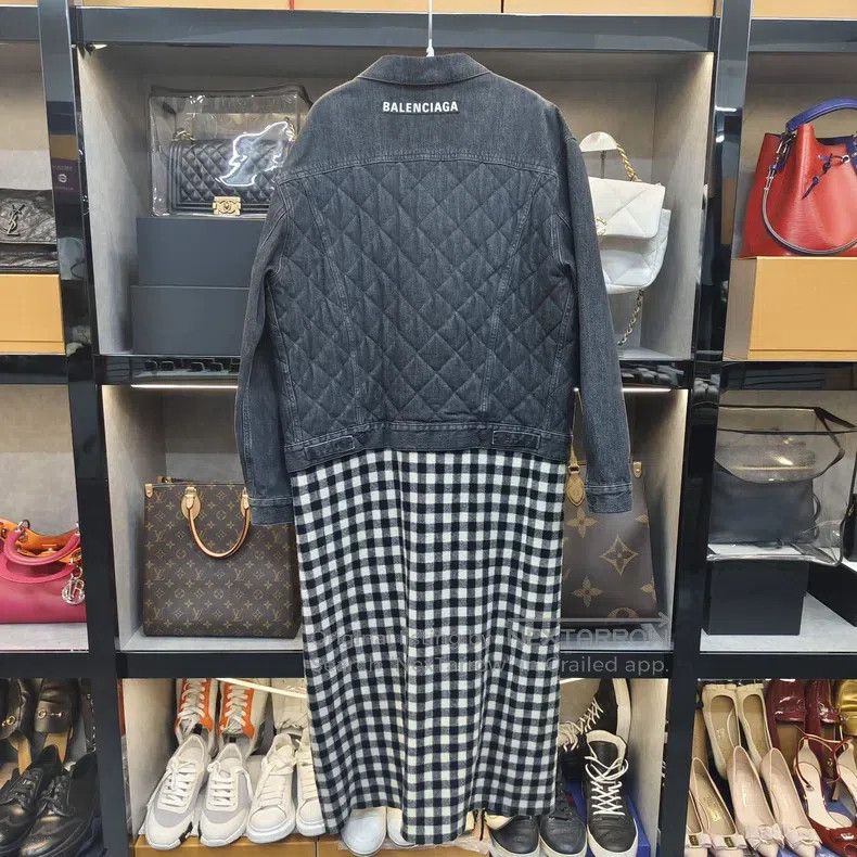 Balenciaga Balenciaga Denim and Plaid Lined Fleece Size XXS / US 00 / IT 34 - 2 Thumbnail