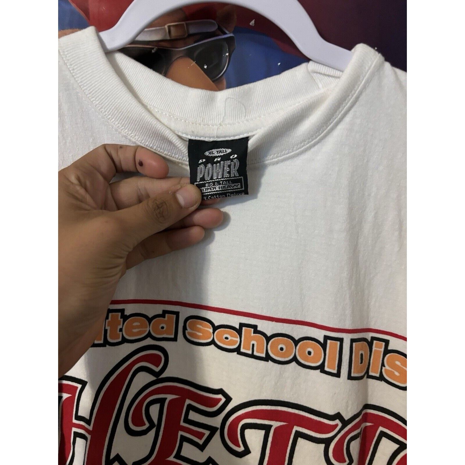 Other vintage hood united school district white y2k T-shirt Xl Size US XL / EU 56 / 4 - 6 Thumbnail