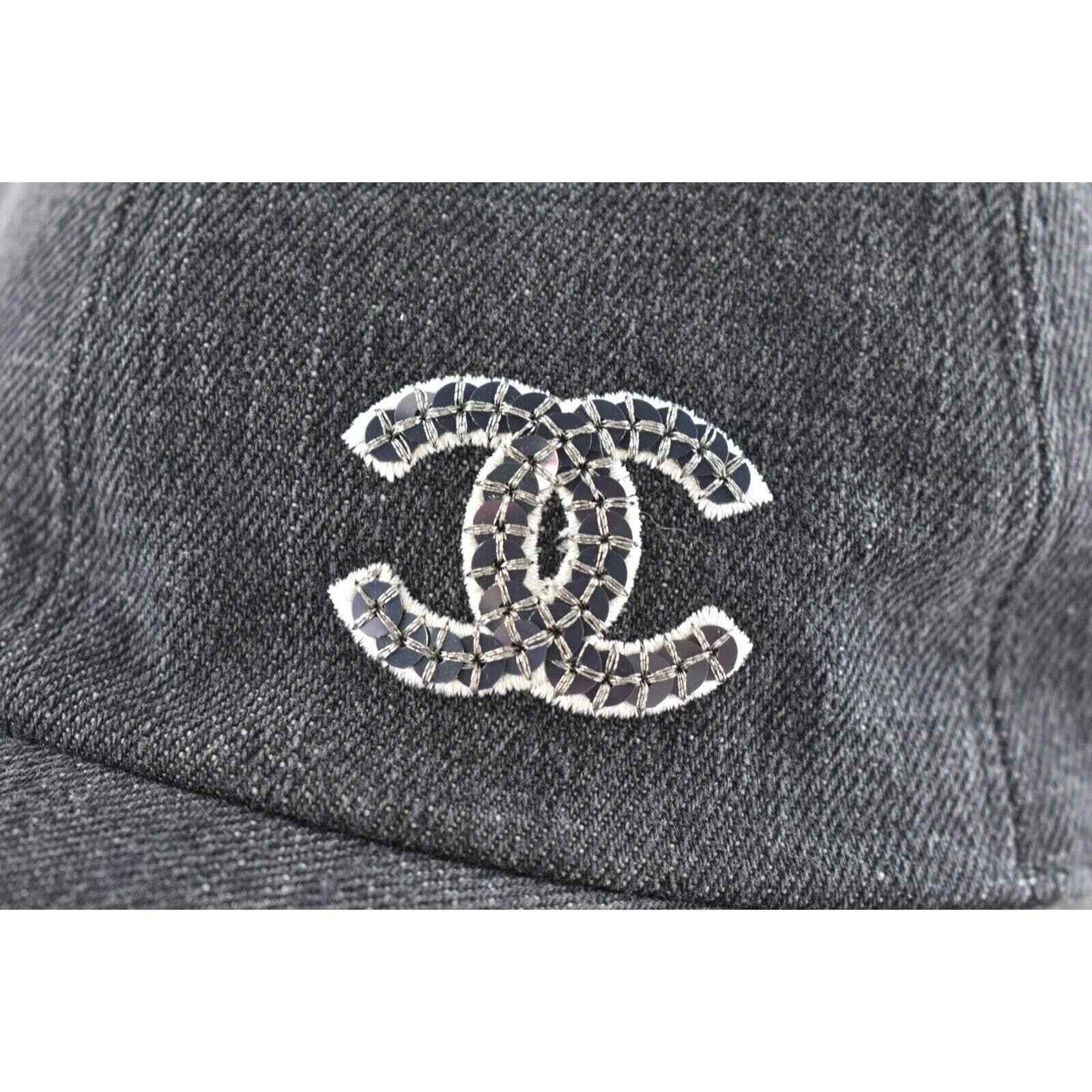 Chanel Chanel Sequin CC White Logo Baseball Cap Curved Peak Hat Size ONE SIZE - 5 Thumbnail