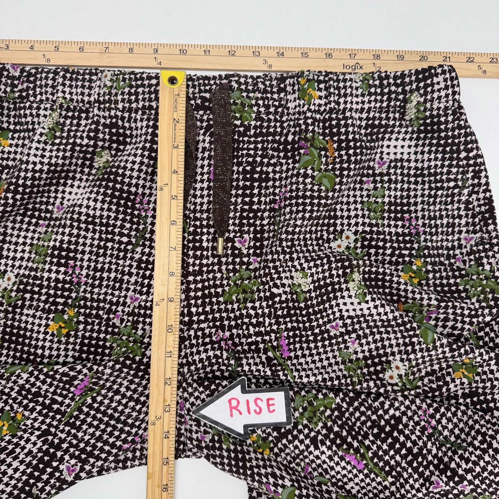 Marina Rinaldi Marina Rinaldi Radiale Floral Houndstooth Jogger Wide Leg Size 24" / US 00 / IT 34 - 5 Thumbnail
