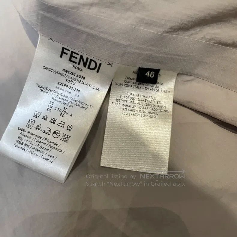 Fendi Fendi Loose Fit Collarless Short Sleeve Shirt, Gray Size US S / EU 44-46 / 1 - 4 Thumbnail