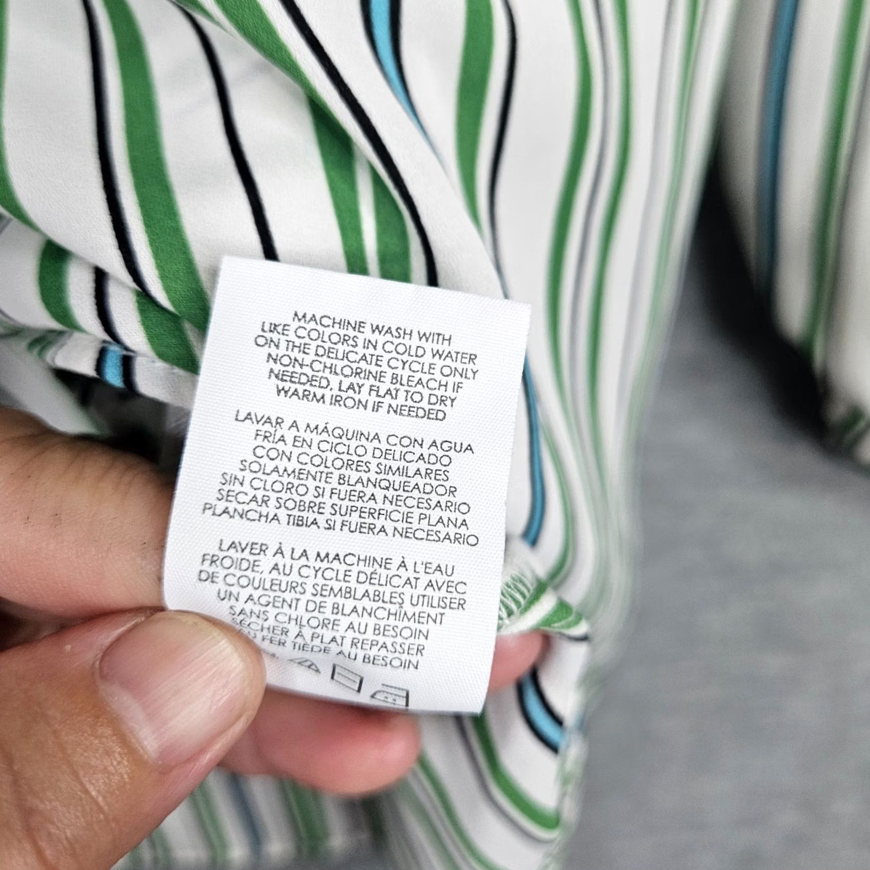 Vintage Cabi Shirt XS Green Black White Stripes 3/4 Sleeve V-Neck Blouse Womens Regular Pattern Solid Casual Sleeve Polyester Size XS / US 0-2 / IT 36-38 - 7 Thumbnail