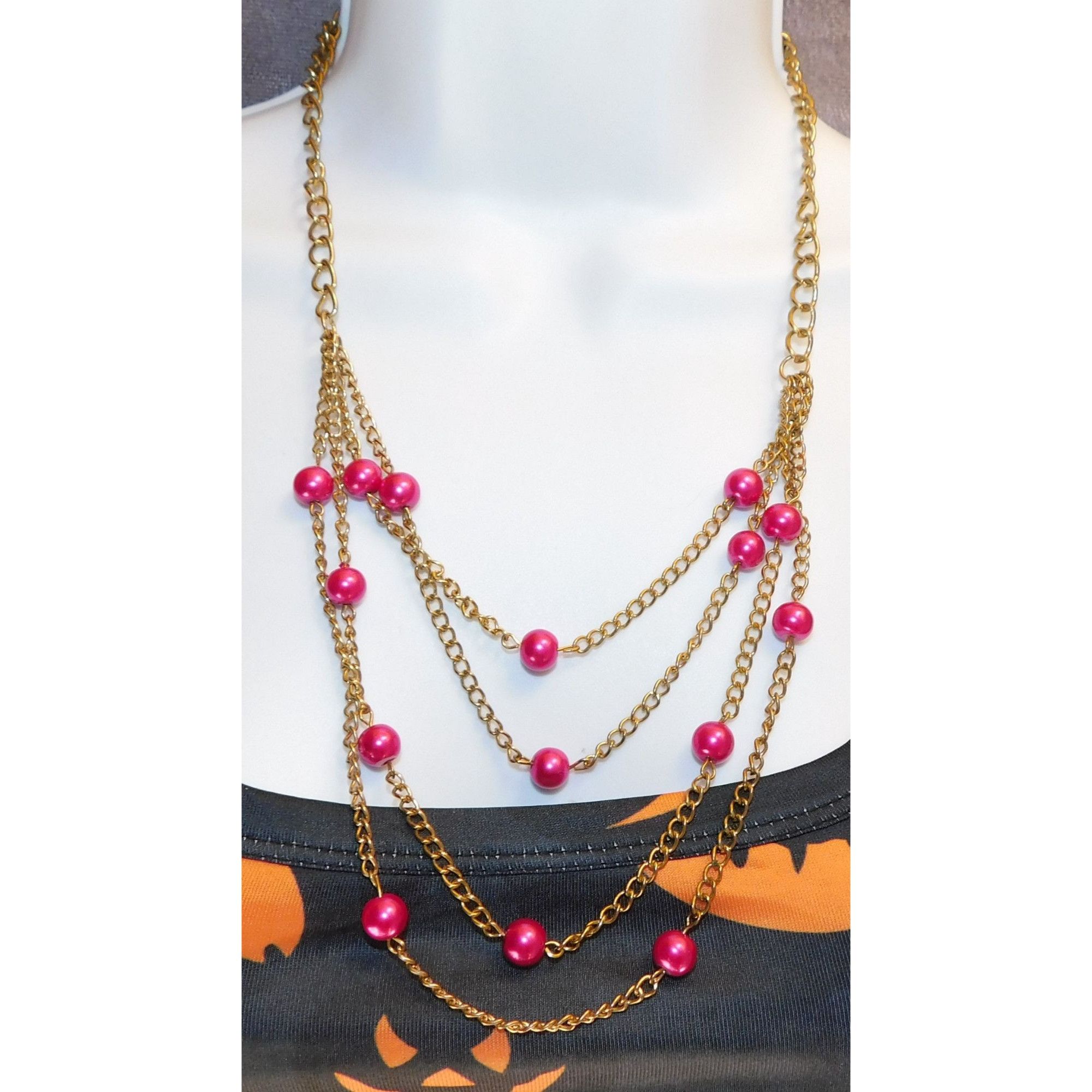 Other Pink And Gold Cascade Necklace Size ONE SIZE - 1 Thumbnail