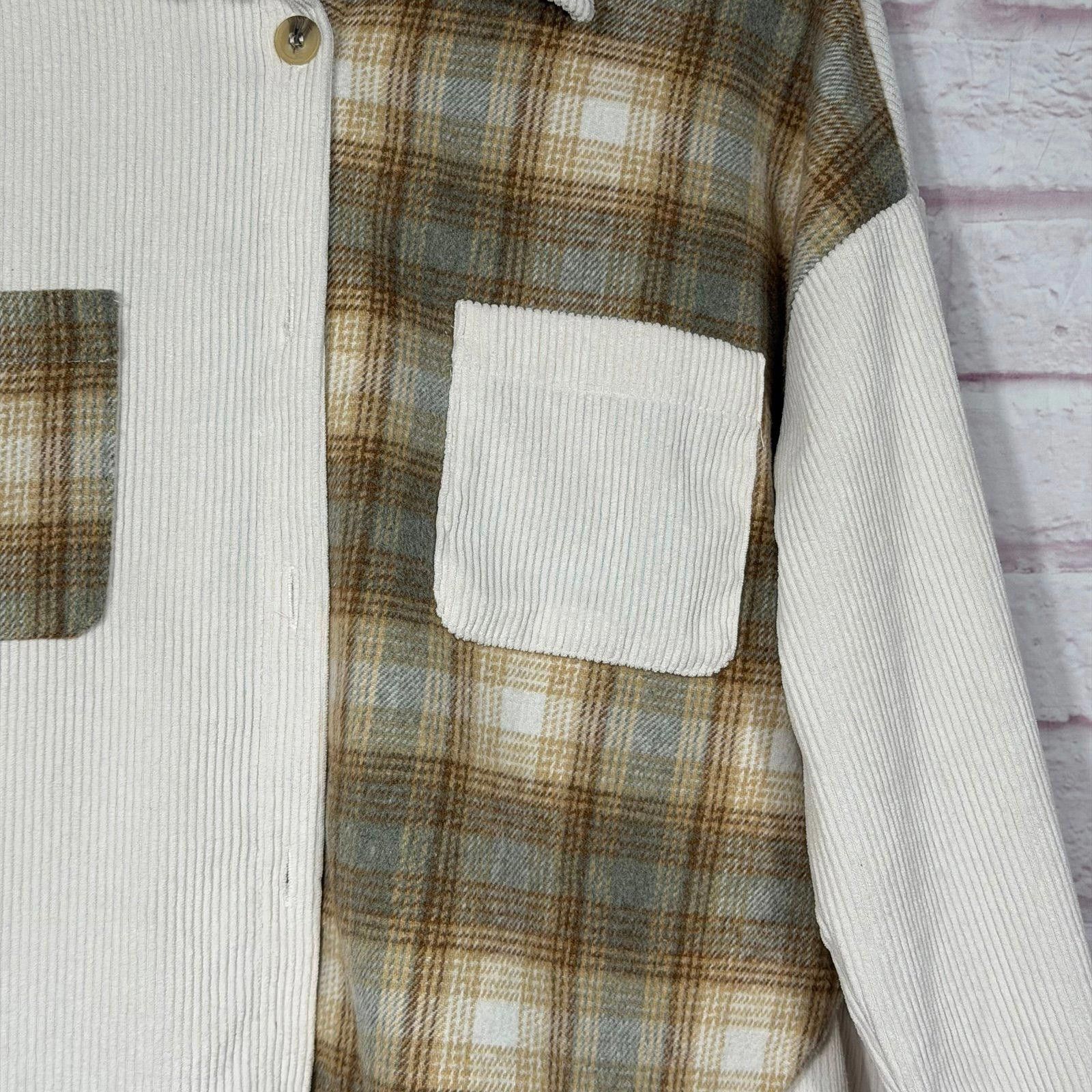 Other Blu Pepper Plaid and Corduroy Button-Up Shirt Medium Size M / US 6-8 / IT 42-44 - 2 Thumbnail