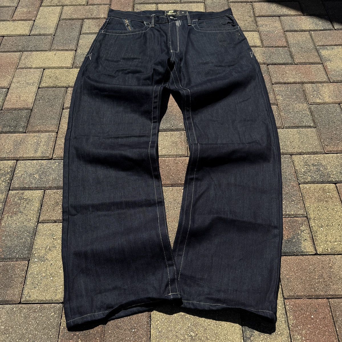 Akademiks Y2K Baggy Akademiks Embroidered Dark Denim Jeans Size US 40 / EU 56 - 2 Thumbnail