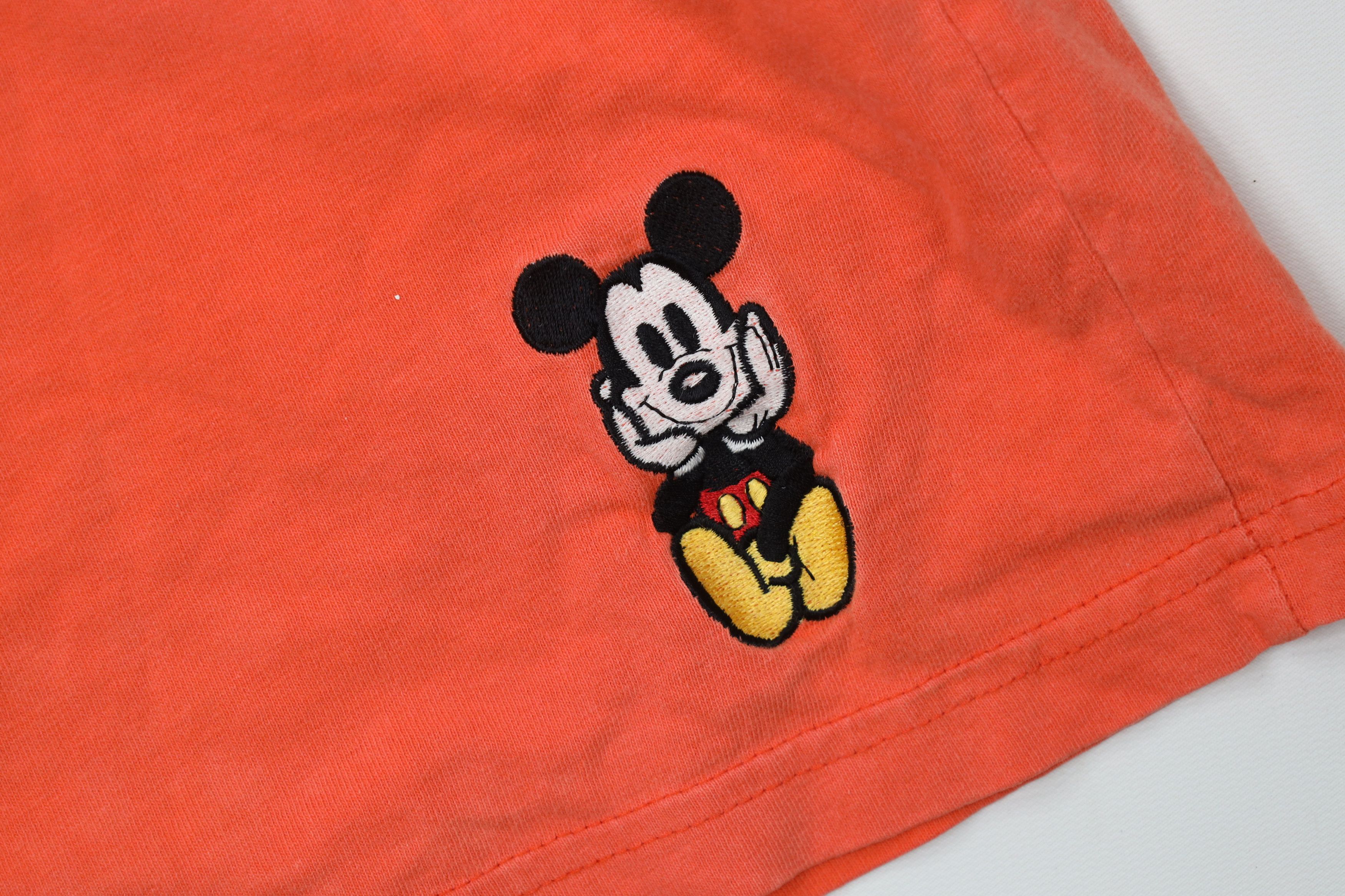 Disney Vintage 90s Disney Mickey Mouse Shorts Orange Cotton USA Size 32" / US 10 / IT 46 - 5 Thumbnail