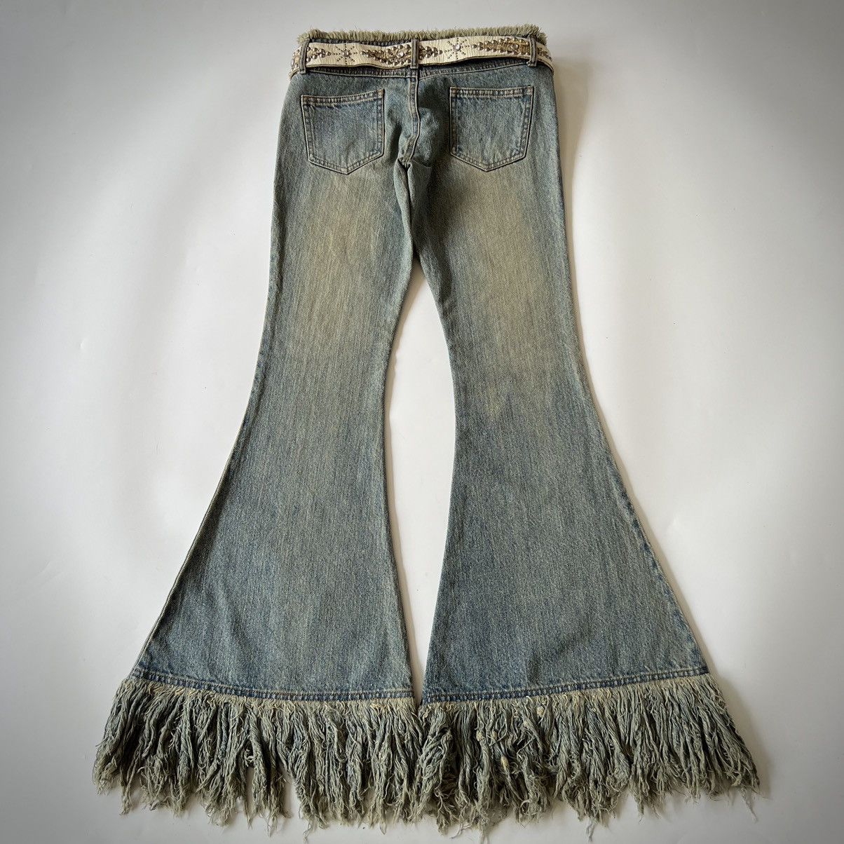 GOA GOA Low-Rise Frayed Hem Bell Bottom Jeans 2000s Size 29" - 5 Thumbnail