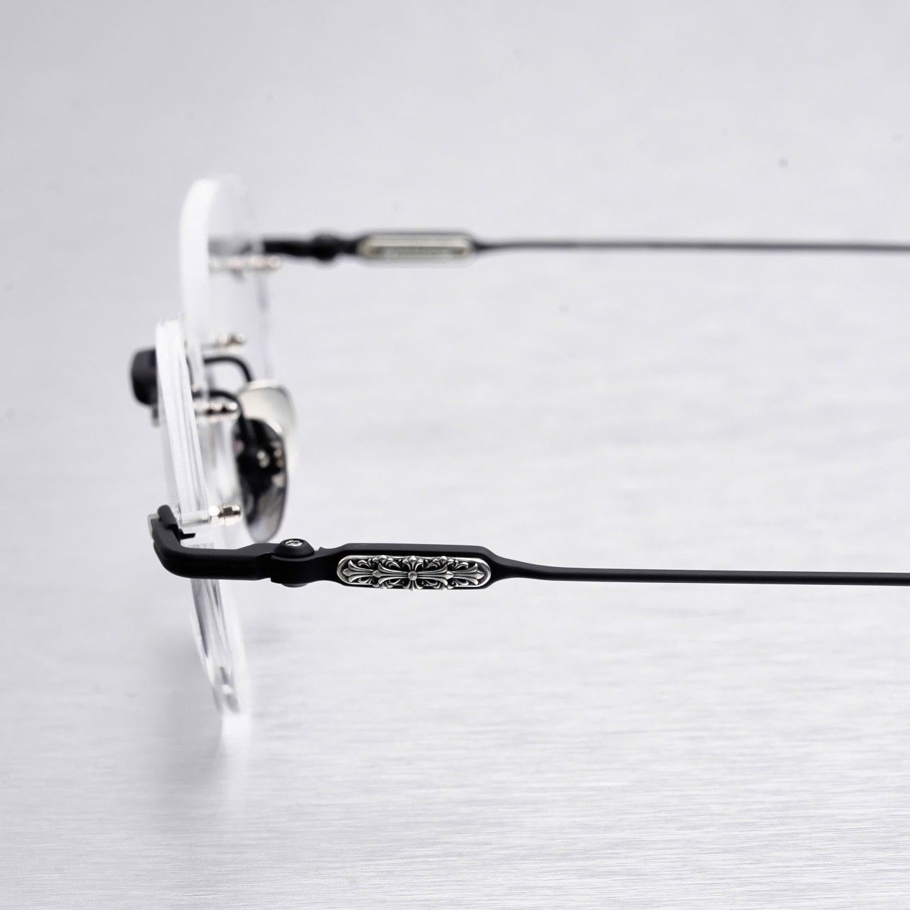 Chrome Hearts CHROME HEARTS SOFFFFFFFFERS I MATTE BLACK/SHINY SILVER GLASSES Size ONE SIZE - 3 Thumbnail