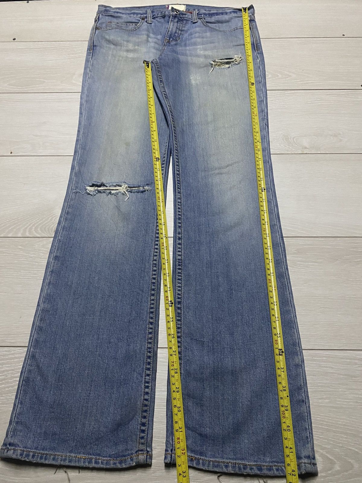 Dapper Dan × Gap Vintage Gap Denim Tears Distressed Fade Bootcut Flare Jeans Size US 34 / EU 50 - 12 Thumbnail