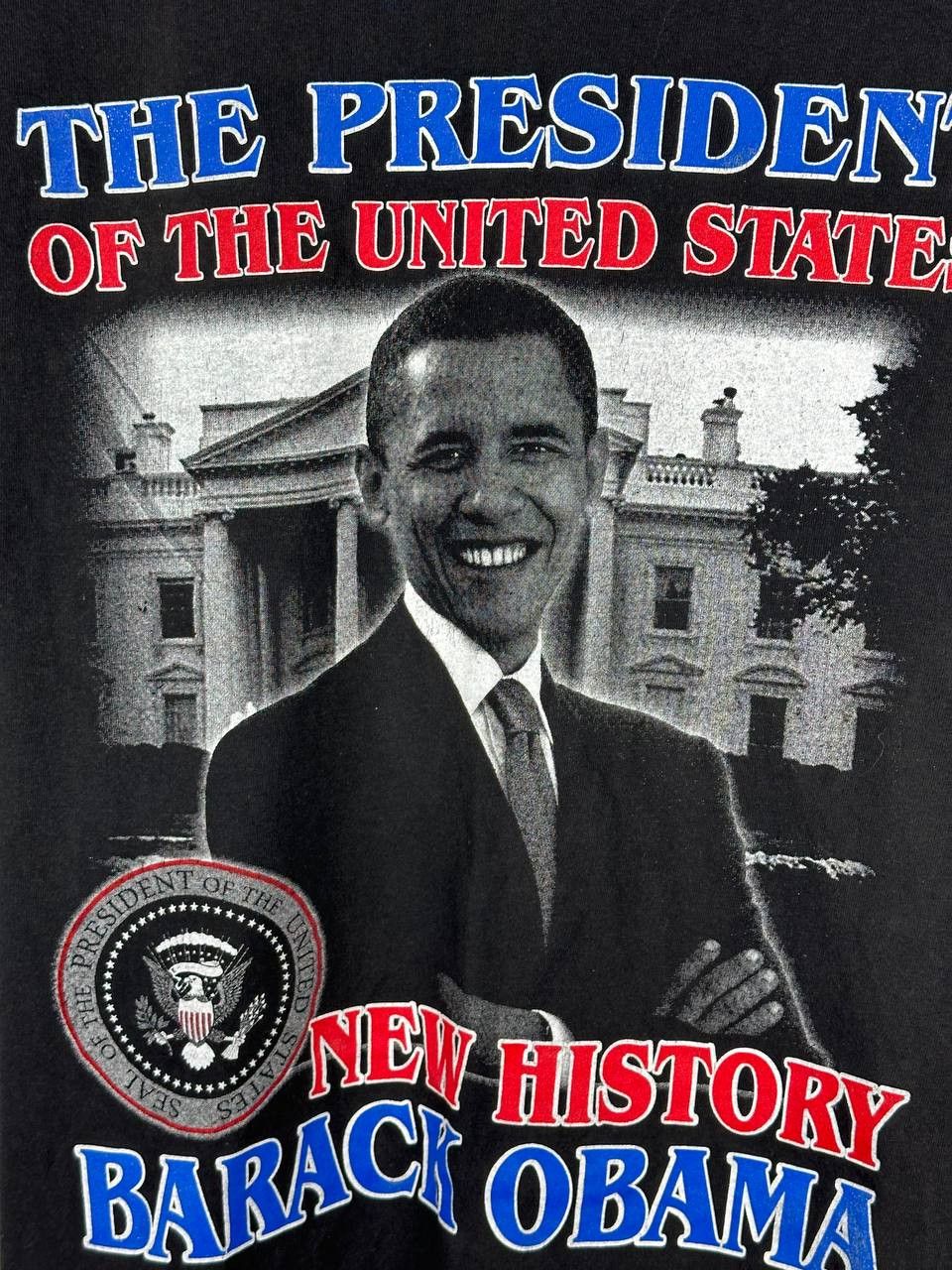 Band Tees × Donald Trump Barak Obama Graphic Overprint Washed T-Shirt Tee Size US L / EU 52-54 / 3 - 4 Thumbnail