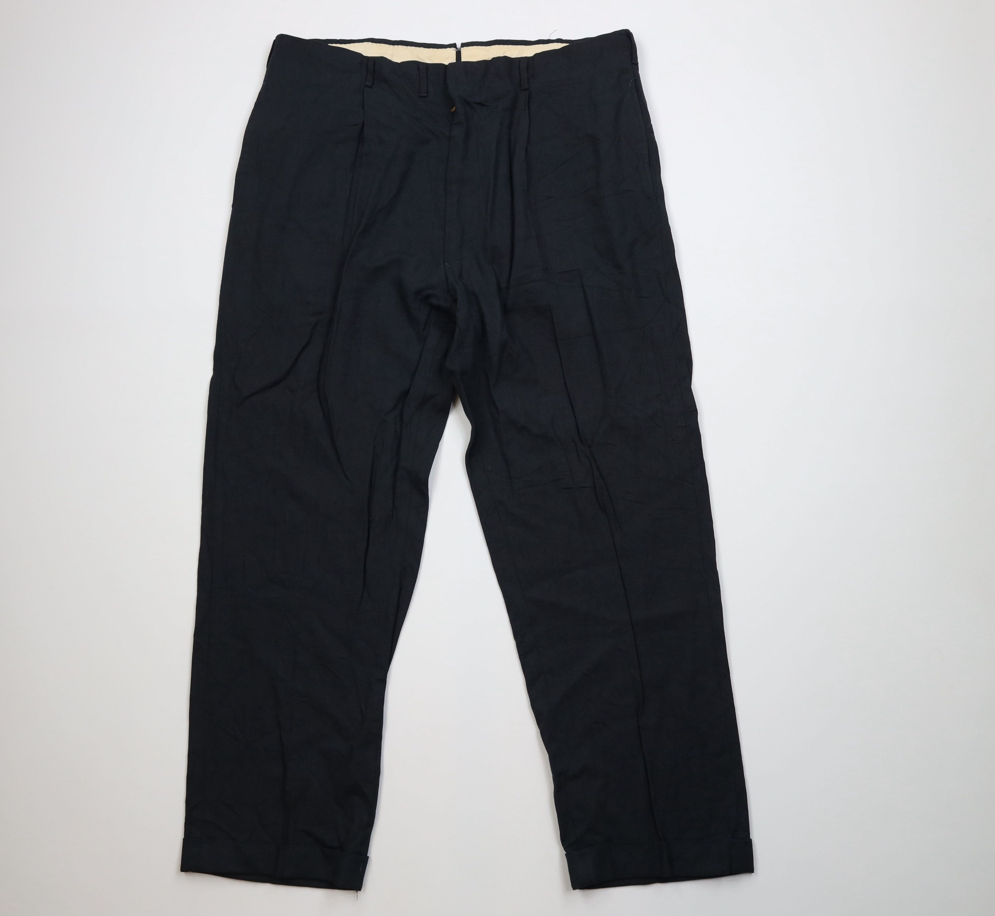 Vintage Vintage 50s Hollywood Regency Gabardine Wide Leg Chino Pants Size US 38 / EU 54 - 1 Thumbnail